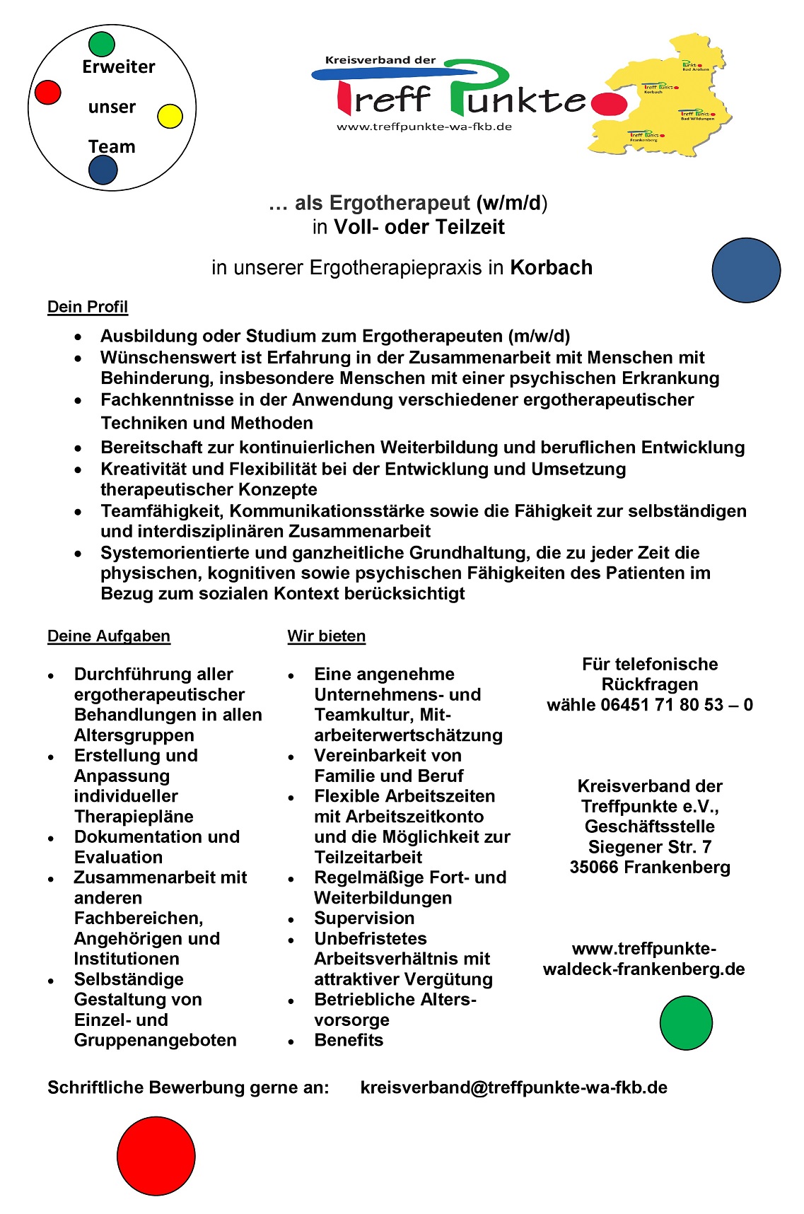 Stellenausschreibung Ergotherapie 1